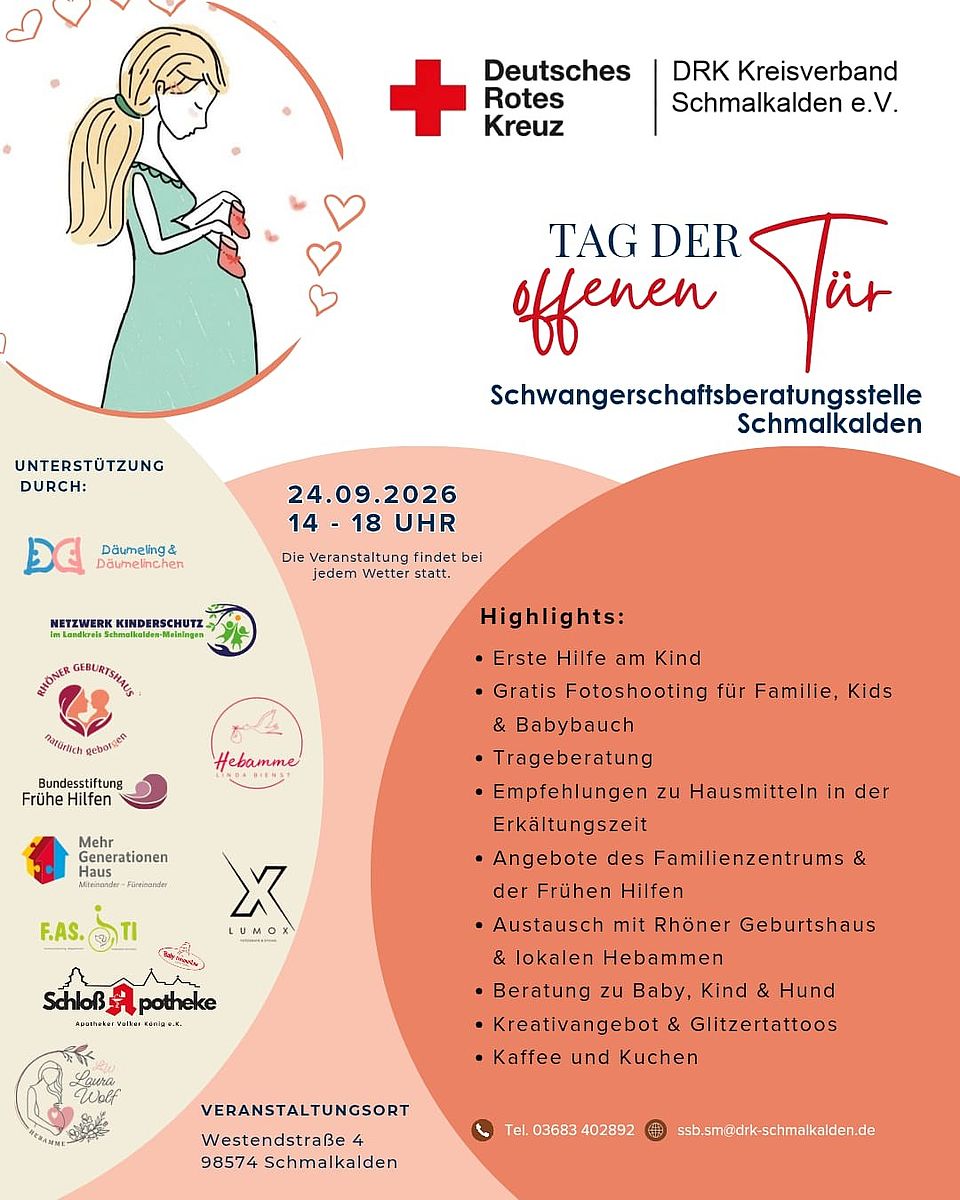 Ein Flyer zum Tag der offenen Tür beim DRK Schmalkalden